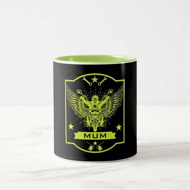 Tasse 2 Couleurs Cavalière de moto maman (Centre)