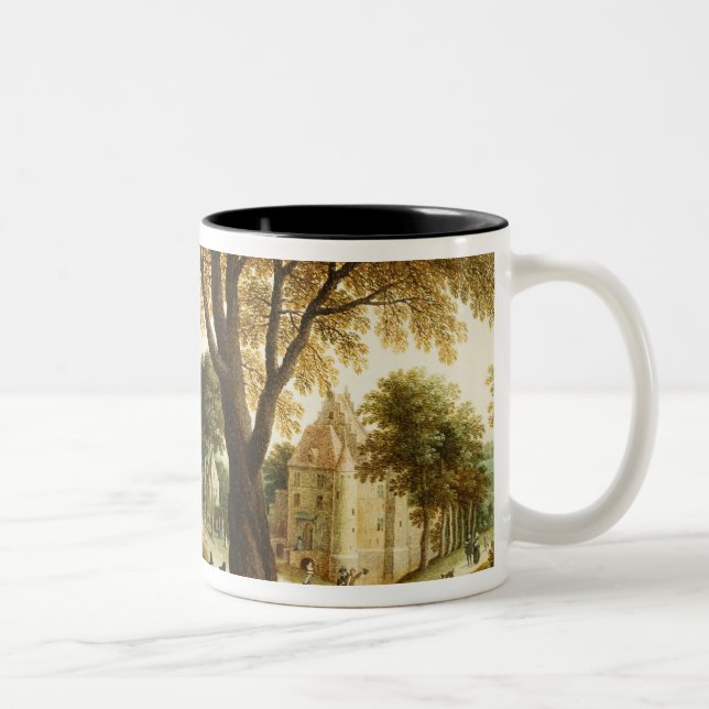 Tasse 2 Couleurs Cavaliers et chiffres élégants sur un chemin (Droit)