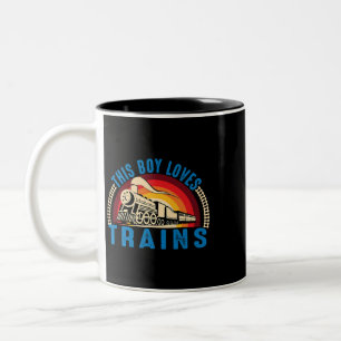 Tasse 2 Couleurs Ce Garçon Aime Trains Chemin de fer Locomotive Tra