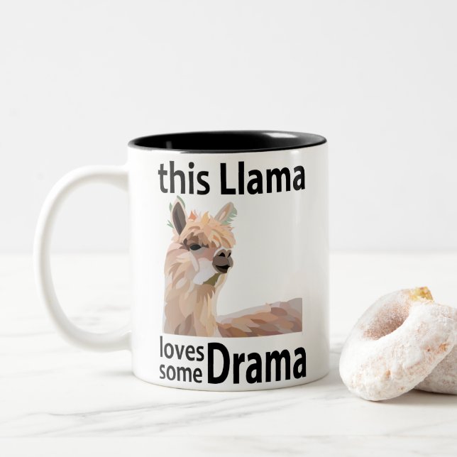 Tasse 2 Couleurs Ce lama aime une comédie drôle de lama (Avec donut)