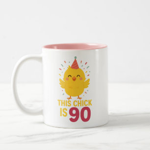 Tasse 2 Couleurs Ce poussin est 90 mignon et amusant anniversaire