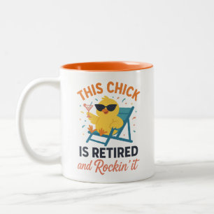 Tasse 2 Couleurs Ce poussin est retraité et Rockin’ It