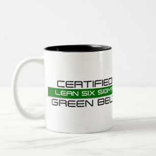 Tasse 2 Couleurs Ceinture verte certifiée Lean Six Sigma 11oz