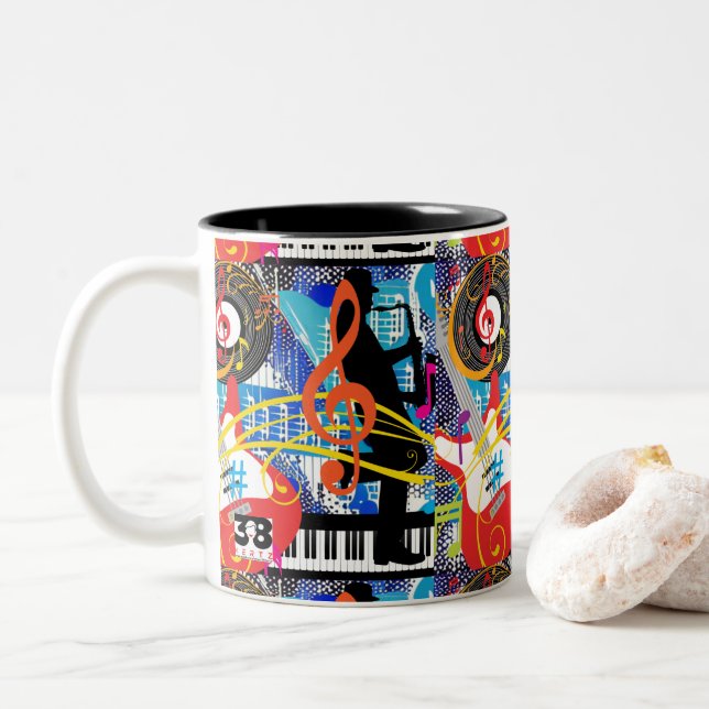 Tasse 2 Couleurs Célébration de la musique (Avec donut)