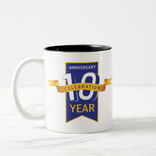 Tasse 2 Couleurs Célébration de l'année du 10e anniversaire