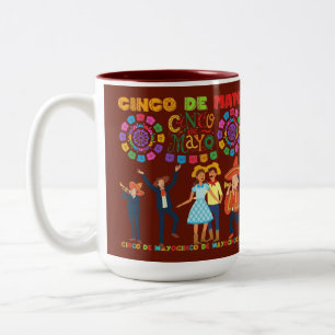 Tasse 2 Couleurs Célébration salsa coucher de soleil marron