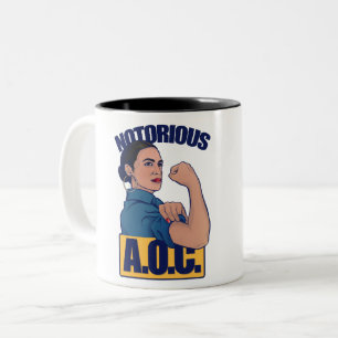 Tasse 2 Couleurs Célèbre AOC alexandria ocasio cortez rétro rosie