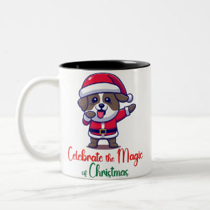 Tasse 2 Couleurs Célébrez la magie du chien de Noël