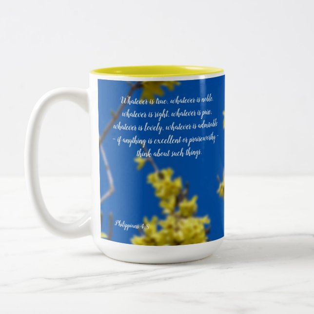 Tasse 2 Couleurs Celui qui soit de belles fleurs jaunes (Gauche)