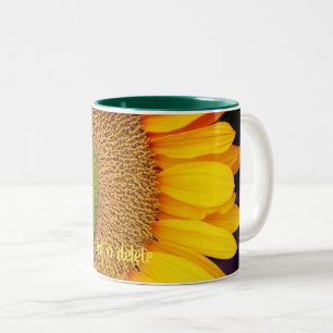 Tasse 2 Couleurs Centre de tournesol Gros plan Personnalisé