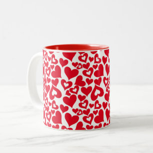Tasse 2 Couleurs Céramique café Mug-Valentine Coeurs