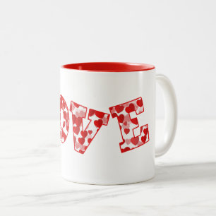 Tasse 2 Couleurs Céramique café Mug-Valentine Coeurs