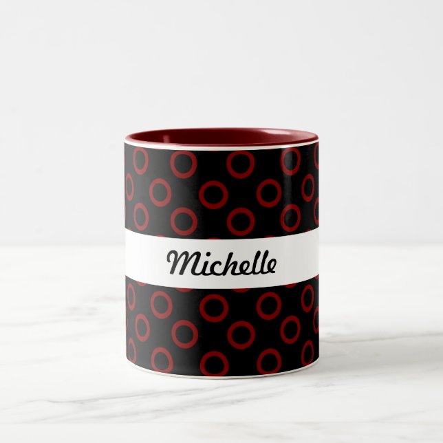 Tasse 2 Couleurs Cercles bordeaux avec noir (Centre)