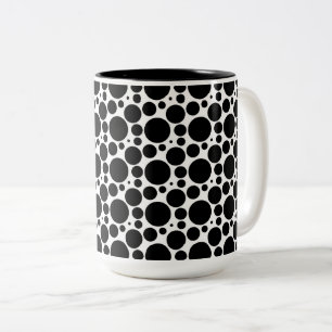Tasse 2 Couleurs Cercles et points en 7 tailles : répétition de noi
