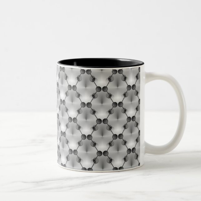 Tasse 2 Couleurs Cercles funk rétro Mug, Argent (Droit)