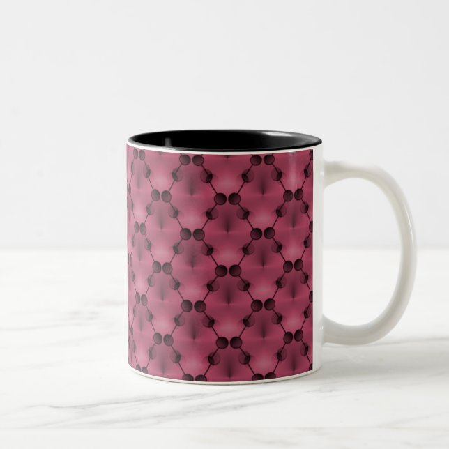 Tasse 2 Couleurs Cercles funk Rétro Mug, Rose Profond (Droit)