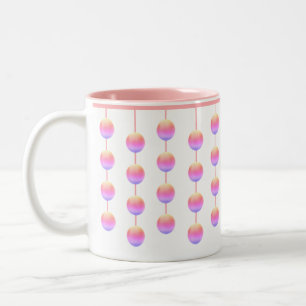 Tasse 2 Couleurs Cercles Suspendus Rose Pastel