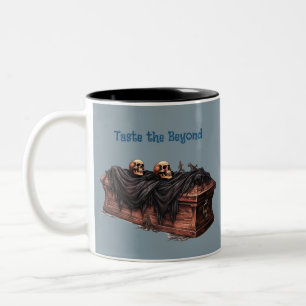 Tasse 2 Couleurs Cercueil et crânes Amusant Halloween effrayant et 