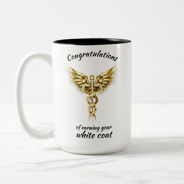 Tasse 2 Couleurs Cérémonie du manteau blanc Gold Médicale (Gauche)