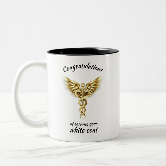 Tasse 2 Couleurs Cérémonie du manteau blanc Gold Médicale (Gauche)