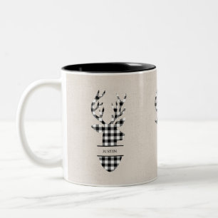Tasse 2 Couleurs Cerf blanc et noir neutre
