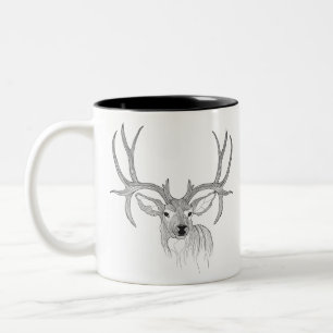 Tasse 2 Couleurs cerf, chasse au cerf, cerf de mule, cerf de bébé,