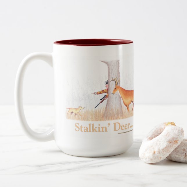Tasse 2 Couleurs Cerf qui rode  (Avec donut)