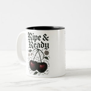 Tasse 2 Couleurs Cerises prêtes à l'emploi Graphique gothique