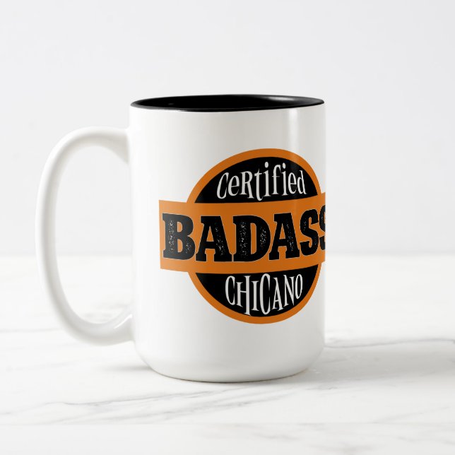 Tasse 2 Couleurs Certifié Personnalisé Chicano (Gauche)