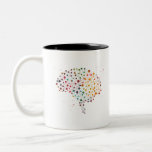 Tasse 2 Couleurs cerveau humain<br><div class="desc">cerveau humain,  aquarelle,  cellules cérébrales,  neurones et cerveau illustration abstraite,  art de l'anatomie,  cerveau</div>