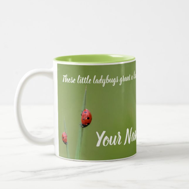 Tasse 2 Couleurs Ces petits coccinelles donnent un jour de chance ! (Gauche)