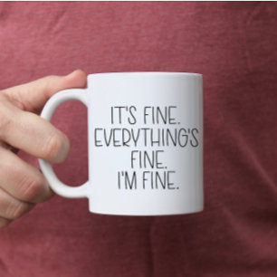 Tasse 2 Couleurs C'est bon. Tout va bien. Je vais bien. Musique