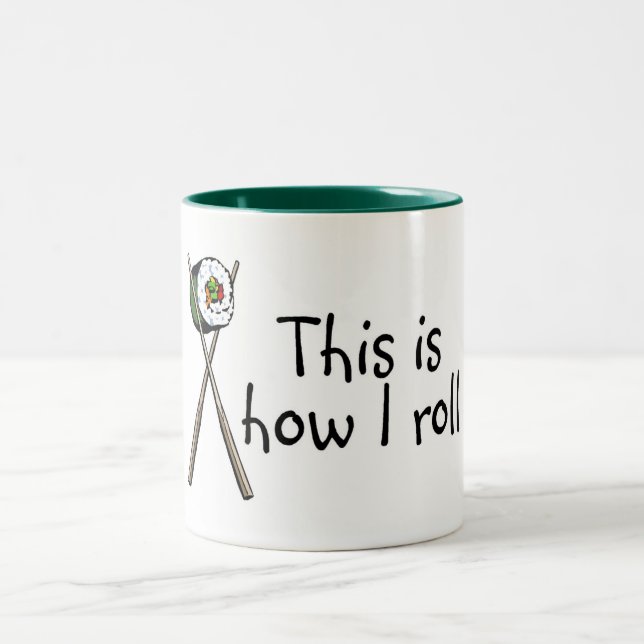 Tasse 2 Couleurs C'est comment je roule des sushi (Centre)