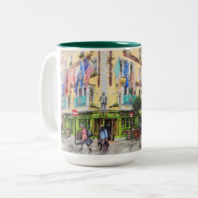 Tasse 2 Couleurs C'est Dublin-Irlande (Devant gauche)