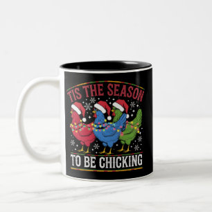 Tasse 2 Couleurs C'est la saison d'être Chicking Xmas poulet Wester