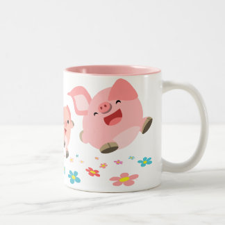 Tasse 2 Couleurs C'est le printemps ! ! - Deux mignons cochons de c