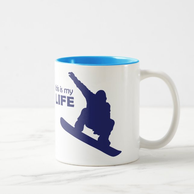 Tasse 2 Couleurs C'Est Ma Vie (Snowboard) (Droit)