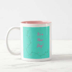 Tasse 2 Couleurs C'est un nouvel aveu de fleurs roses