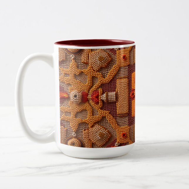 Tasse 2 Couleurs C'est une broderie de motifs (Gauche)