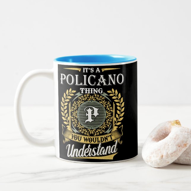Tasse 2 Couleurs C'est une histoire de Policano que vous ne compren (Avec donut)