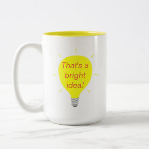 Tasse 2 Couleurs C'est une idée brillante, ampoule jaune