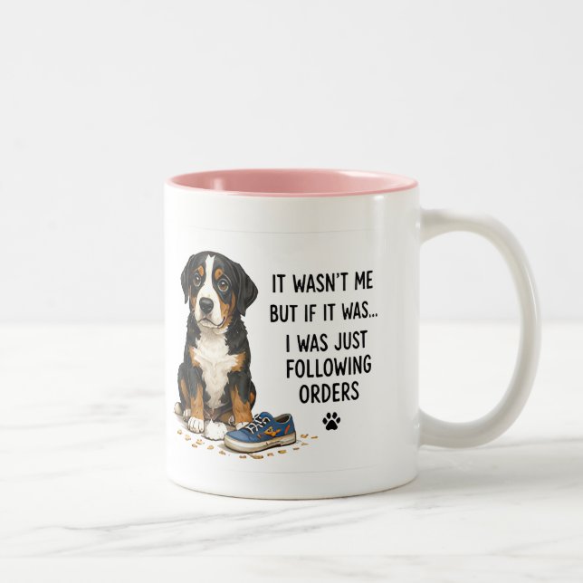Tasse 2 Couleurs 🐾 C'était pas moi Citation de chien drôle 🐾 (Droit)