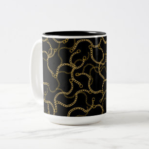 Tasse 2 Couleurs Chaîne Baroque en Or Noir Luxe