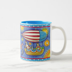 TASSE 2 COULEURS CHAÎNES ET SOURIS HISS N'FITZ EN 4 JUILLET ZEPPELI