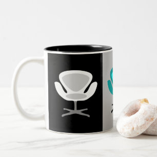 Tasse 2 Couleurs Chaises pivotantes rétro