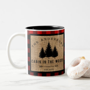 Tasse 2 Couleurs Chalet de Famille Campagnard Rustique dans les Boi