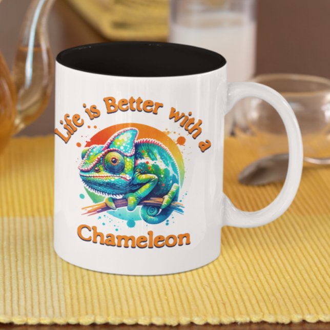 Tasse 2 Couleurs Chameleon amant animal propriétaire de l'eau coule (Créateur téléchargé)