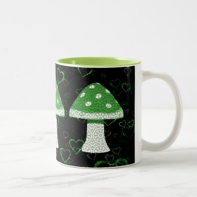 Tasse 2 Couleurs Champignon vert (Droit)