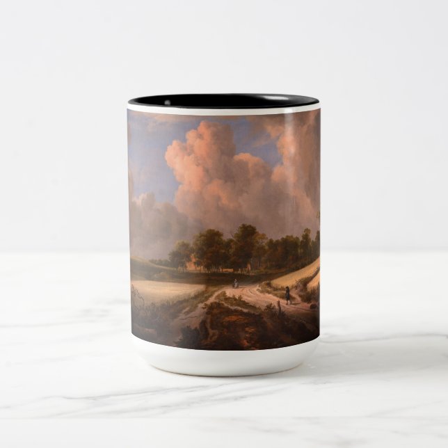 Tasse 2 Couleurs Champs de blé par van Ruisdael : (Centre)