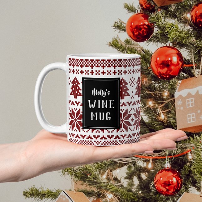 Tasse 2 Couleurs Chandail de Noël de style nordique personnalisé (Créateur téléchargé)